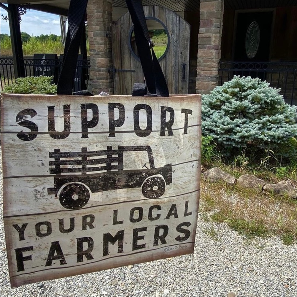 Farmers market shopping tote bag